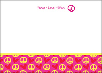 Peace & Love Pink Flat Note Cards