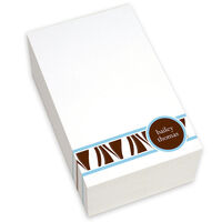 Brown and Turquoise Zebra Stripes Chunky Notepads