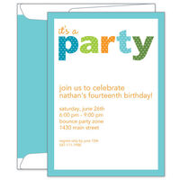 It's a Party Teal Invitations