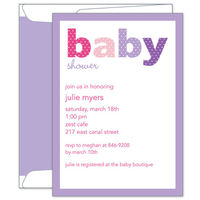 Pinks and Purples Baby Shower Invitations