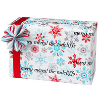 Festive Snowflakes Personalized Gift Wrap