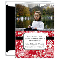 Red Chinoiserie Flat Photo Cards