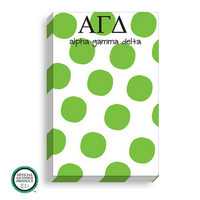 Kelly Green Polka Dot Notepads with Optional Greek Lettering