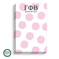 Pale Pink Polka Dot Notepads with Optional Greek Lettering