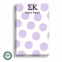 Lavender Polka Dot Notepads with Optional Greek Lettering