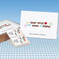 Sent with Love from Nana and Papa Note Cards and Address Label Set