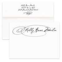 Calligraphy Swirl Flat Note Cards