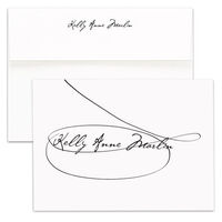 Calligraphy Swirl Foldover Note Cards
