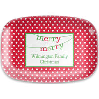 Red Polka Dot Christmas Melamine Platter