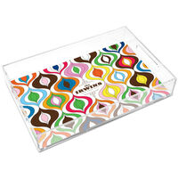 Multi Bargello Name Large Lucite Tray by Jonathan Adler