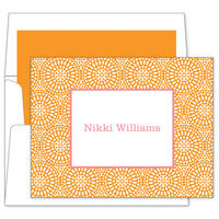 Tangerine Bursts Foldover Note Cards