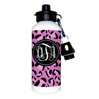 Pink Leopard Monogram Water Bottles
