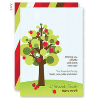 Big Dotted Apple Tree Jewish New Year Cards