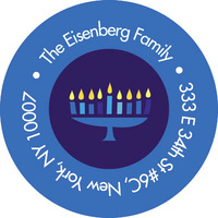 Hanukkah Menorah and Star Address Labels