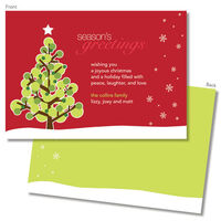 Dotted Christmas Tree Greeting Cards