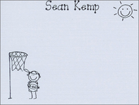 Basketball Stick Figure Note Cards