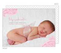 Paisley Baby Girl Photo Birth Announcements