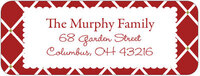 Red Festive Lattice Address Labels