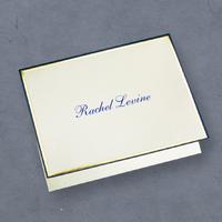 Gold and Navy Premier Minuet Foldover Note Cards