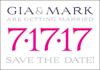 Hot Pink Petite Save the Date Numbers Announcements