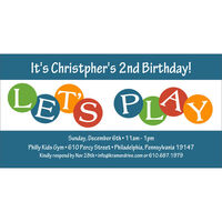 Blue Let's Play Invitations