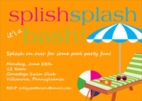 Splish Splash Pool Party Invitations