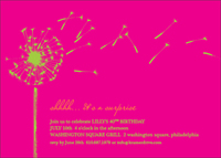 Hot Pink Dandelion Party Invitations