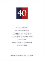 Navy & Red Color Block Invitations