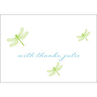 Green Dragonflies Petite Foldover Note Cards