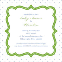 Green Tiny Polka Dots Invitations