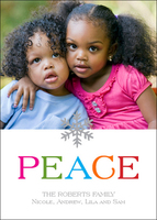 Bright Peace Snowflake Photo Holiday Cards