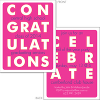 Pink Congratulations Graduation Invitations