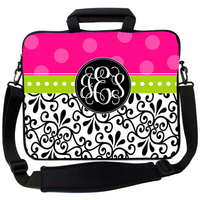 Hot Pink & Black Swirl Laptop Bag