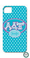 Alpha Delta Pi Letters on Dots iPhone Hard Case