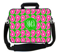Paisley Preppy Pink and Green Laptop Bag