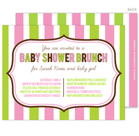 Pink and Green Stripes Invitations