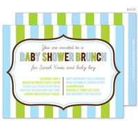 Blue and Green Stripes Invitations
