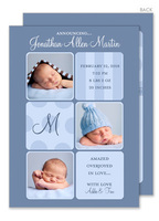 Blue Dot and Stripes Photo Birth Announcements