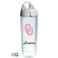 University of Oklahoma Personalized Pink Water Bottle
