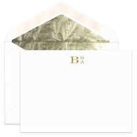 Simply Stacked Monogram Flat Note Cards