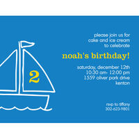 Sailing Away Birthday Number Invitations