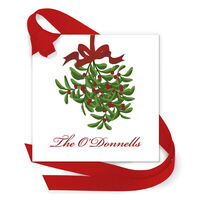 Mistletoe Gift Tags with Attached Ribbon