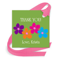 Flower Power Gift Tags with Attached Ribbon