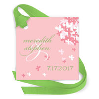 Pink Bouquet Gift Tags with Attached Ribbon