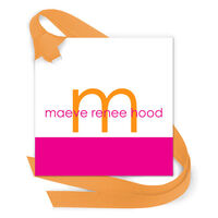 Initial with Name Gift Tags with Attached Ribbon