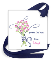 Bouquet Gift Tags with Attached Ribbon