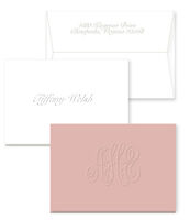 Informal Embossed Folded Note Cards - Embossed