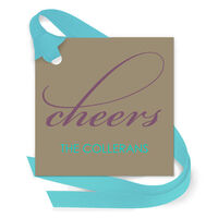 Cheers Gift Tags with Attached Ribbon