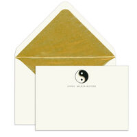 Elegant Note Cards with Engraved Yin Yang Symbol