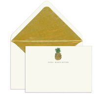 Elegant Note Cards with Engraved Pineapple